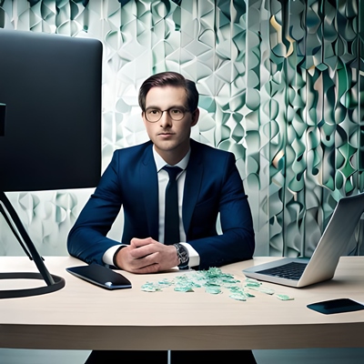 Un joueur sort de l'argent de son ordinateur